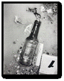 בקבוק תעברה שהושלך בלוד צילום דוברות המשטרה