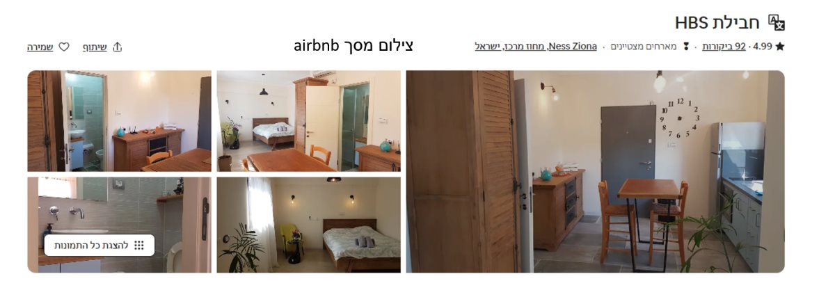 דירות להשכרה בנס ציונה צילום מסך airbnb