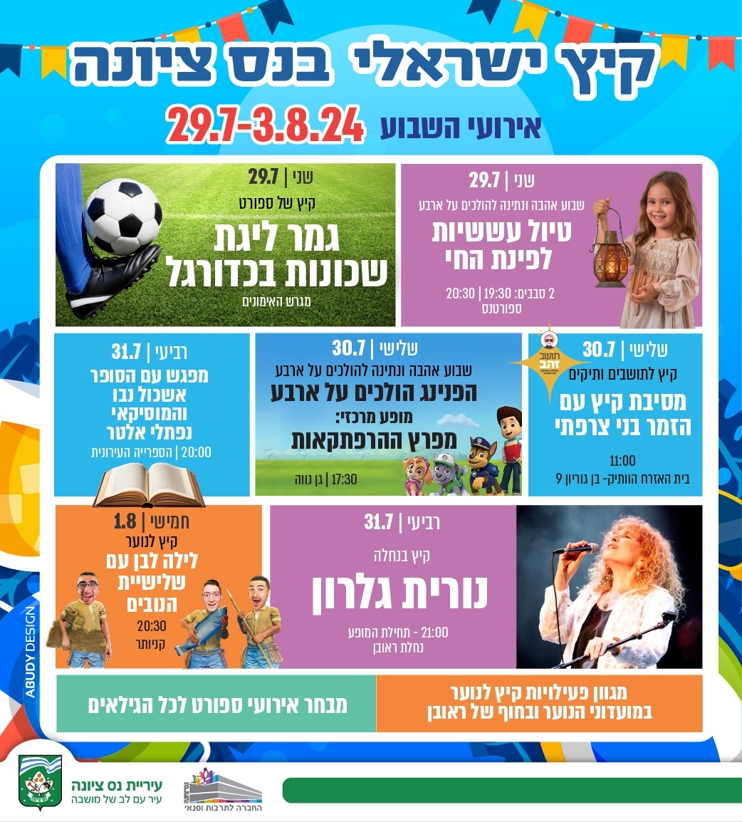 אירועי החופש הגדול בנס ציונה מה עושים השבוע בעיר צילום דוברות 