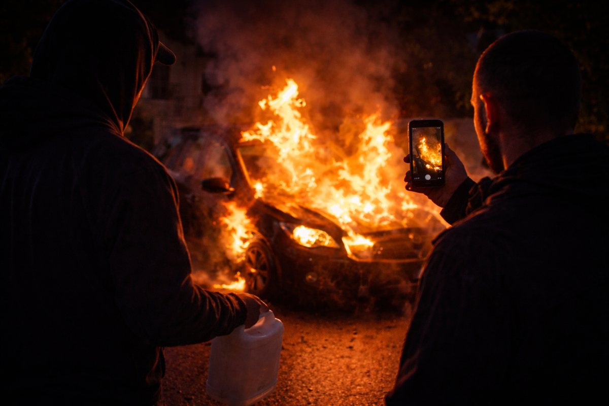 הצתת רכב, אילוסטרציה