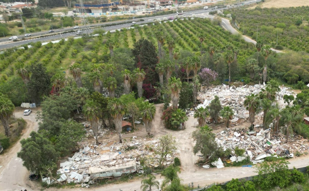 המבנה ברחובות לאחר ההריסה קרדיט צלם באדיבות הרשות לאכיפה במקרקעין