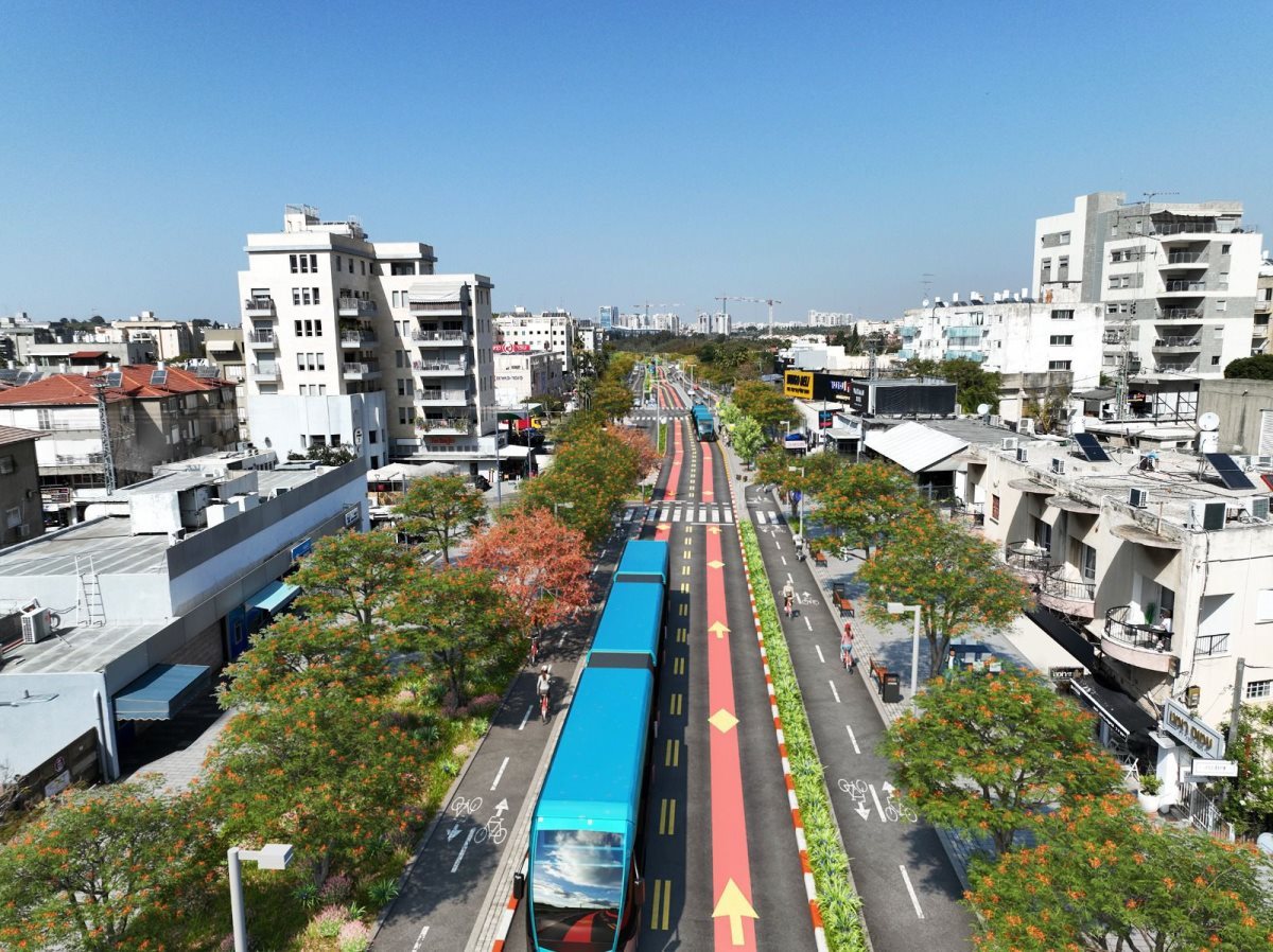 הקו הכחול של הרכבת הקלה בנס ציונה צילום דוברות העירייה