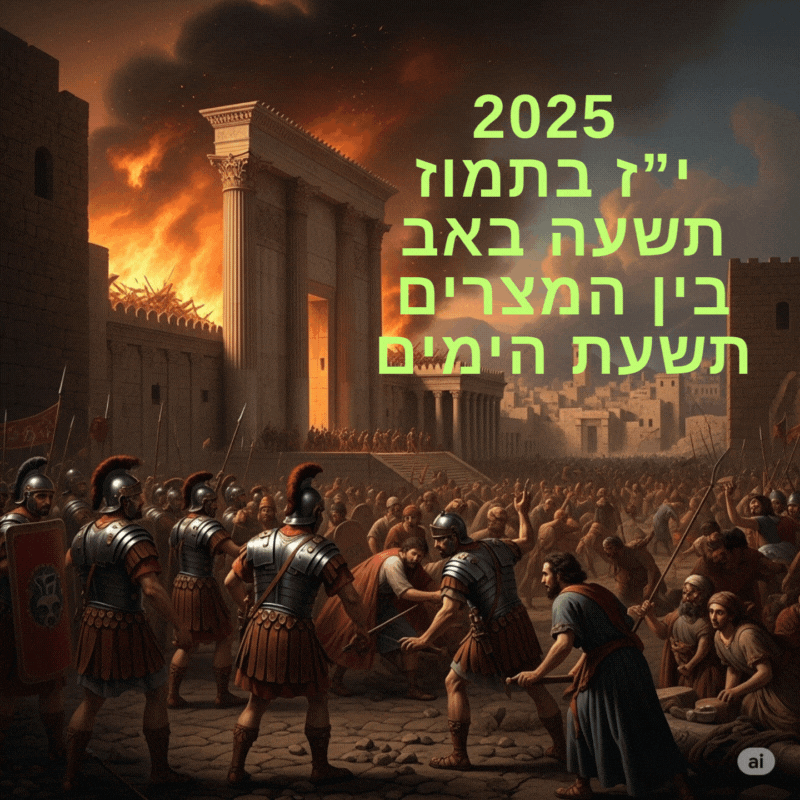 2025  י”ז בתמוז תשעה באב  בין המצרים  תשעת הימים 