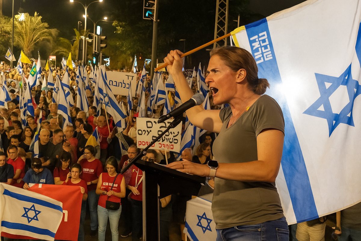 שקמה באחת ממחאות נס ציונה. צילום: ראובן להב