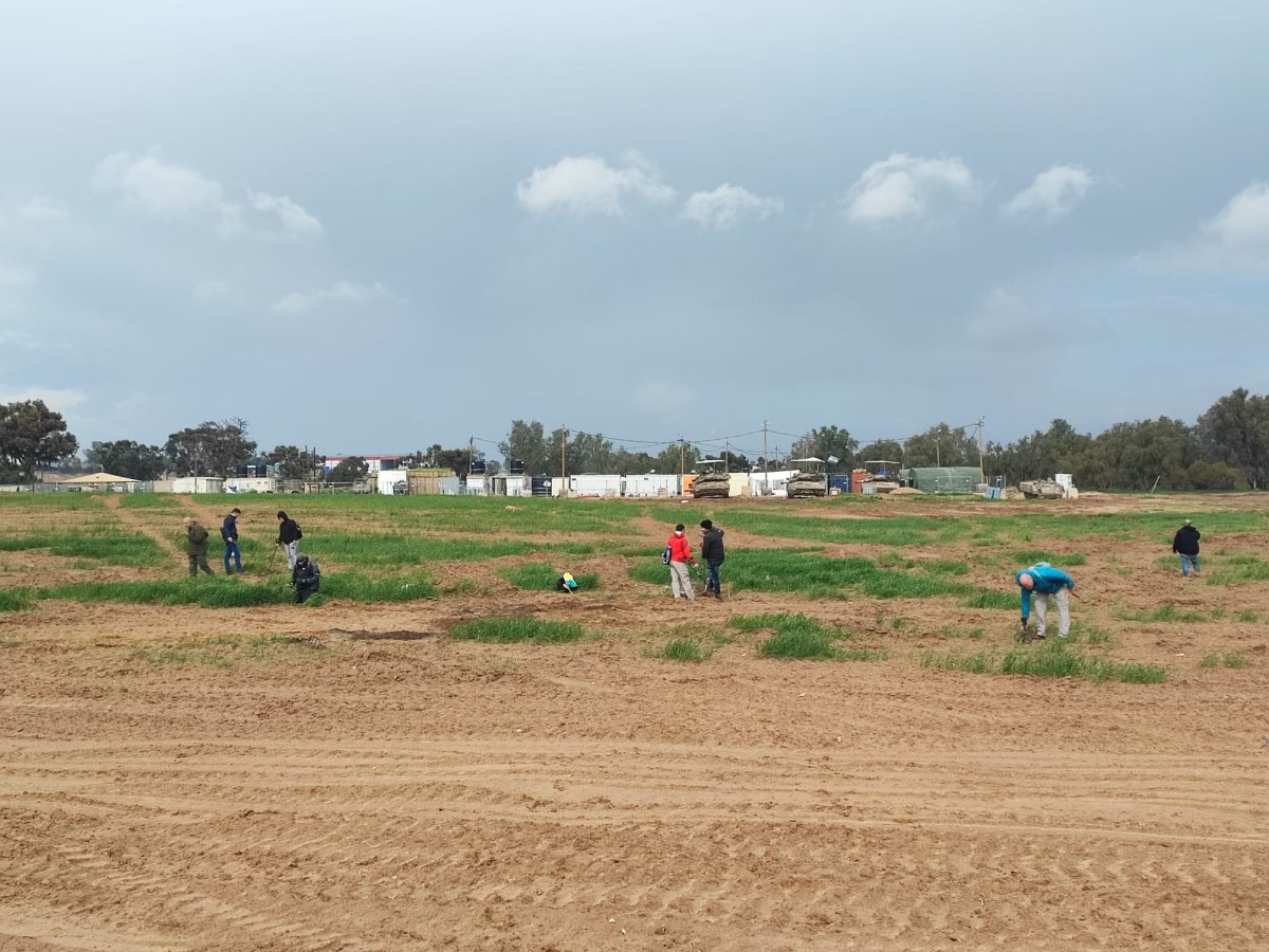 מחפשים פריטים אישיים של חיילים בשדות העוטף 