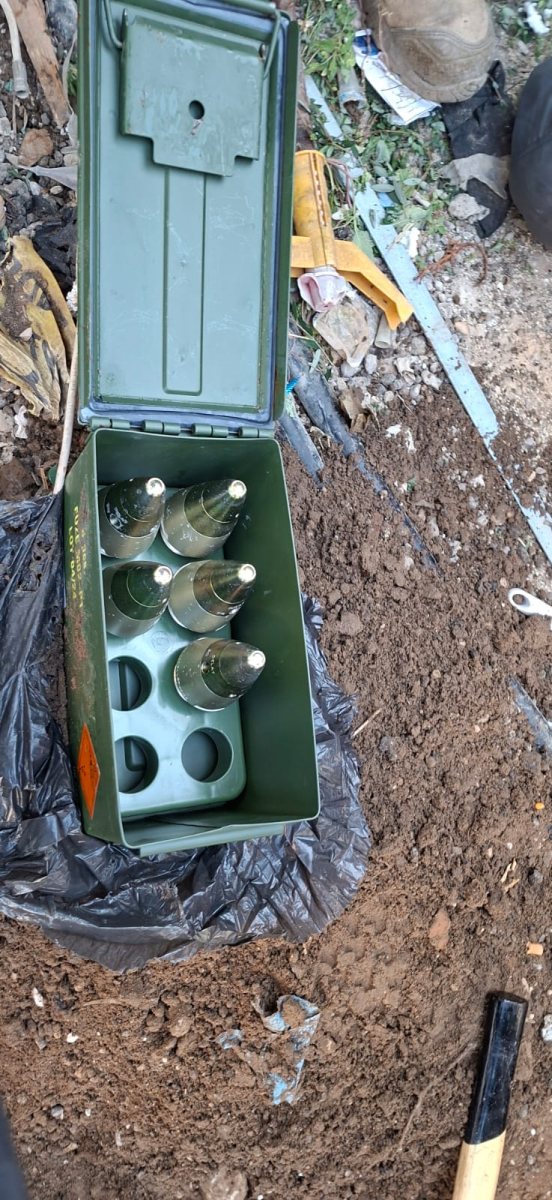 מרעומים של פגזי ארטילריה נחשפו בסוף השבוע בלוד  צילום דוברות המשטרה