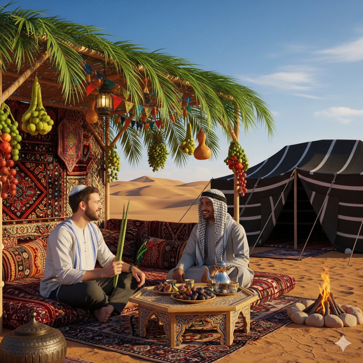 הצעה לבילוי משפחתי בנגב סוכות 2025 - סוכה ואוהל - חיבור בין מסורת יהודית למסורת בדואית בוואדי עתיר