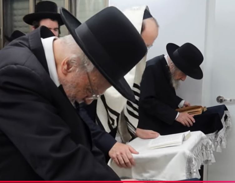 הרבנים הירש ולנדו בתפילה משותפת. צילום מסך יוטיוב