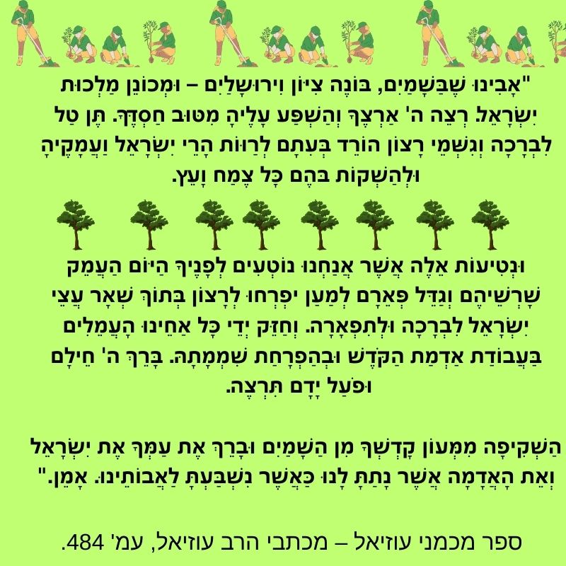 תפילת הנוטע נוסח מלא עם תמונה להורדה  
