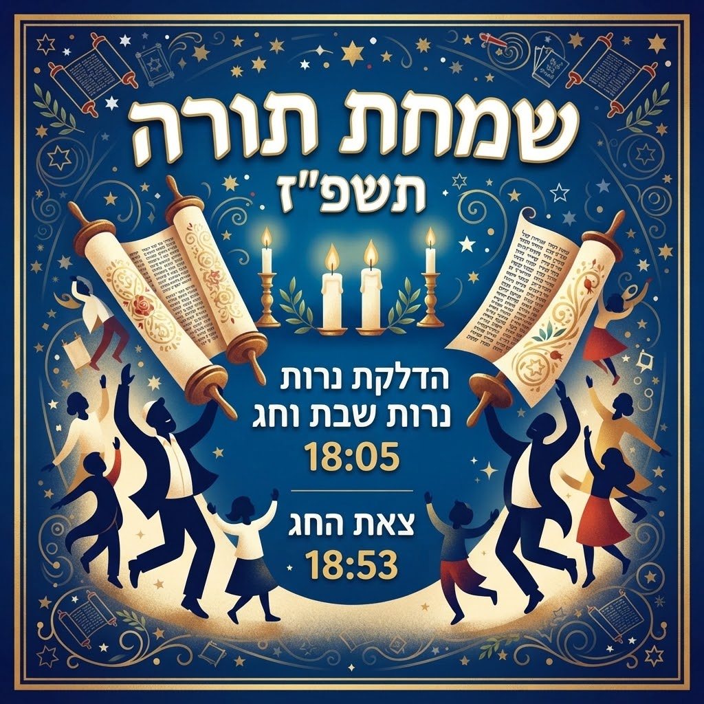 שמחת תורה 2026 זמני החג והדלקת נרות