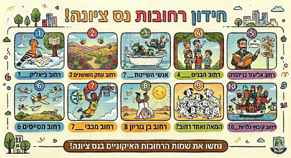 פתרונות שמות רחובות בנס ציונה