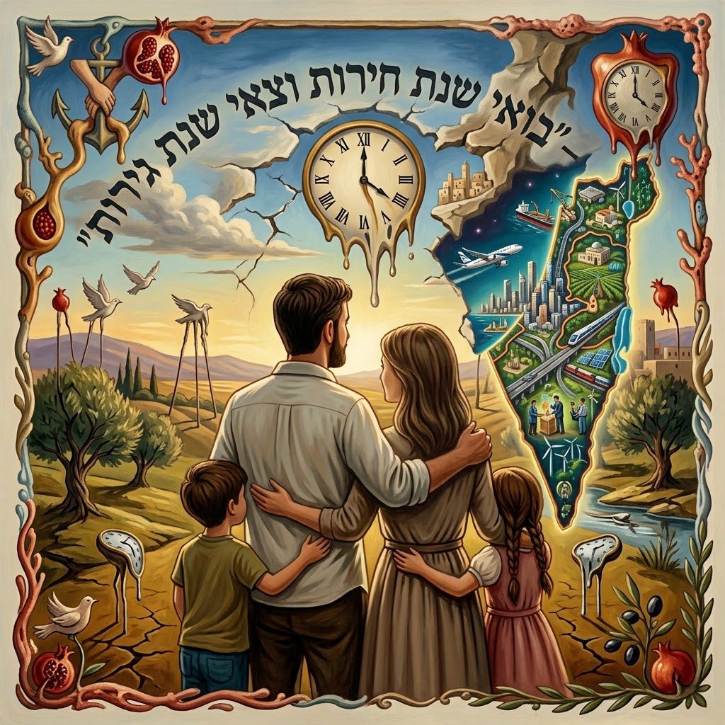 גלויות שנה טובה תשפז 2026 מקוריות ומיוחדות להורדה חינם בסגנון ציורים קלאסיים
