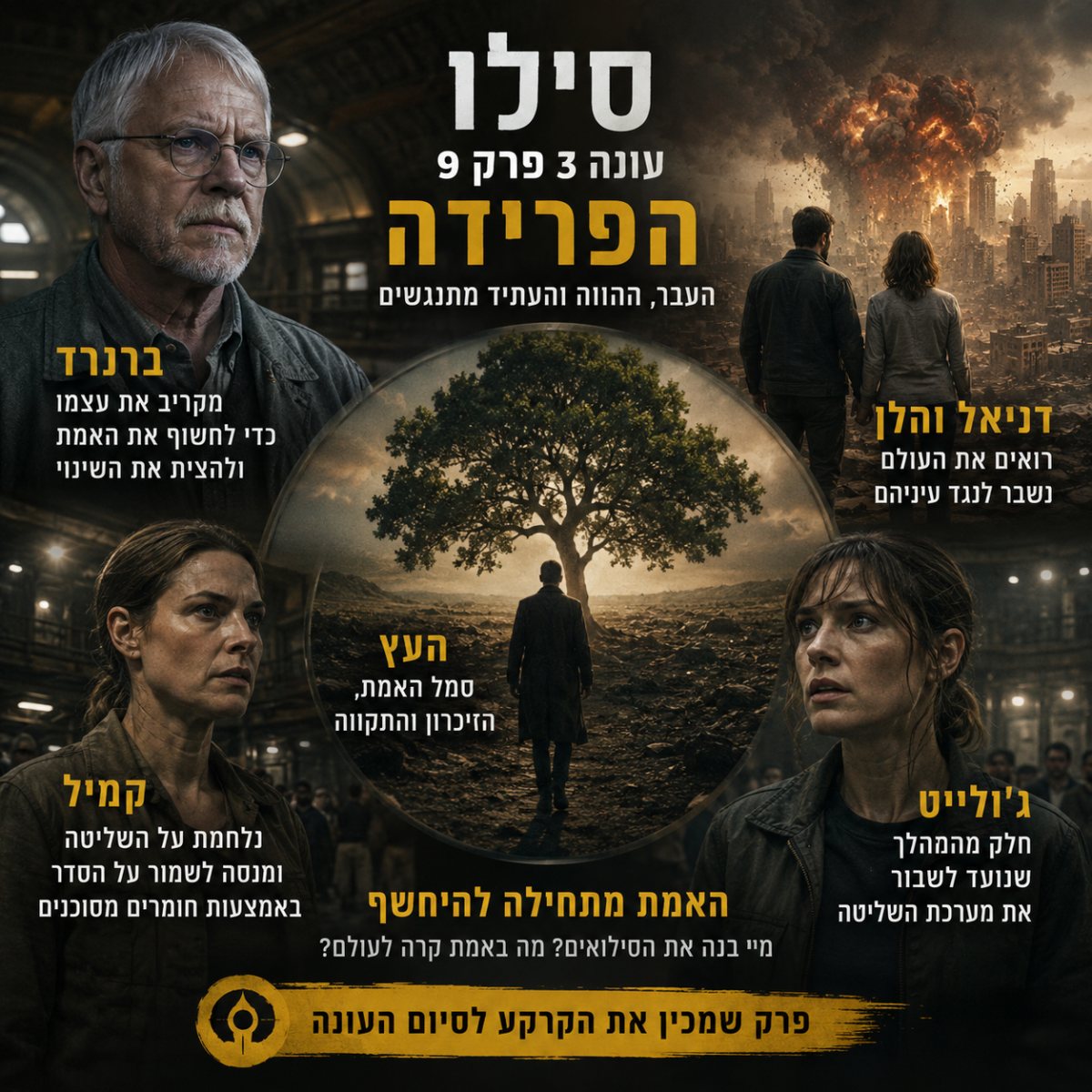 סילו עונה 3 פרק 9 המלא ווידאו הסברים ספוילרים לקראת סוף העונה ולקראת עונה 4 סילו