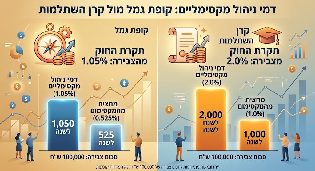 תקרת דמי ניהול מקסימליים בקופת גמל וקרן השתלמות כיצד הנחה בדמי ניהול משפיעה על החיסכון שלכם