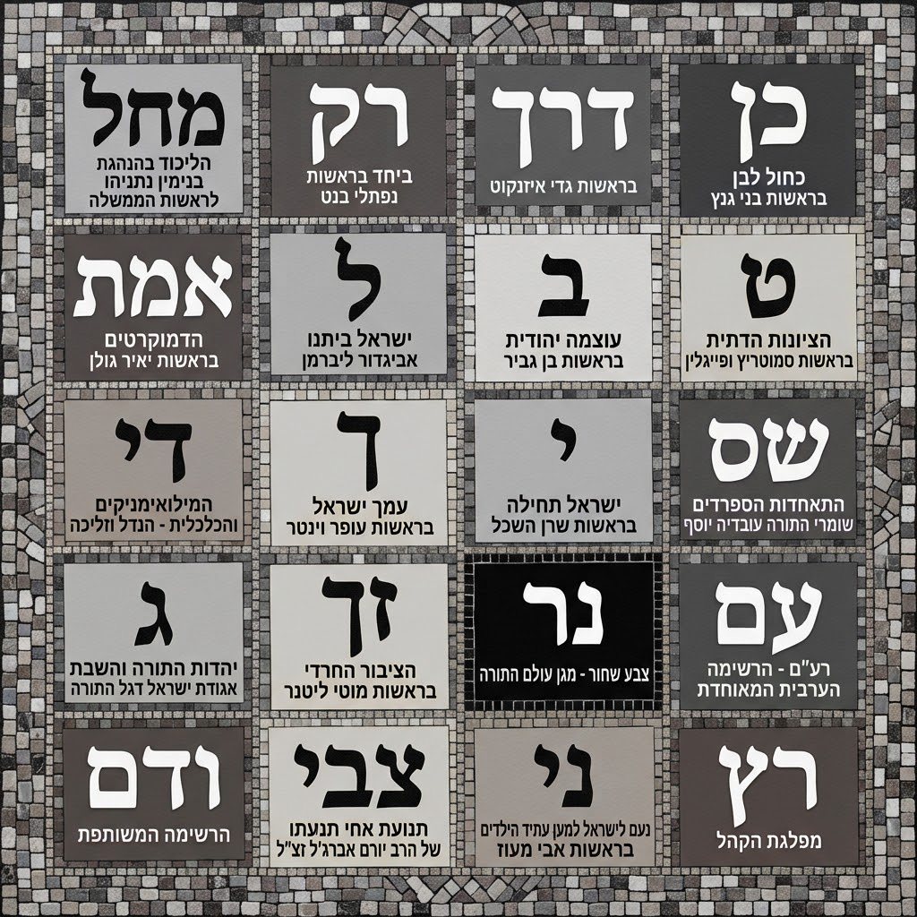 רשימת האותיות בקלפי בחירות 2026