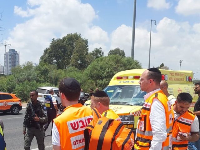 מהזירה בצומת ניר צבי - צילום: דוברות איחוד הצלה