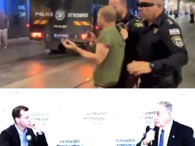 שוטרים אמש בירושליים/ עמית סגל עם נתניהו