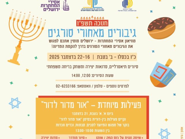 חנוכה 2025 בירושלים:  לפגוש את הגיבורים מאחורי הסורגים במוזיאון אסירי המחתרות
