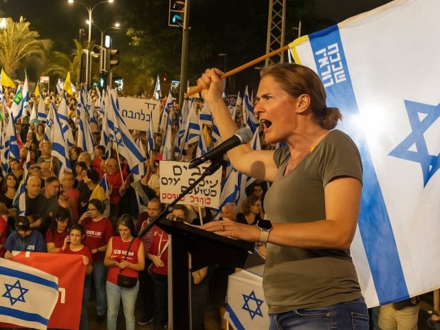 שקמה באחת ממחאות נס ציונה. צילום: ראובן להב