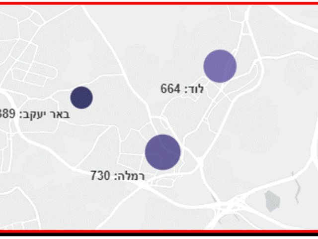 צילום מסך מפת המבודדים רמלה לוד באר יעקב  