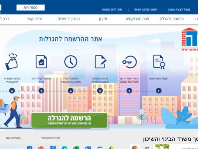 דירה בהנחה הגרלת דירה מוזלת ראשון לציון ורחובות 2024 צילום מסך אתר משרד השיכון והבינוי 