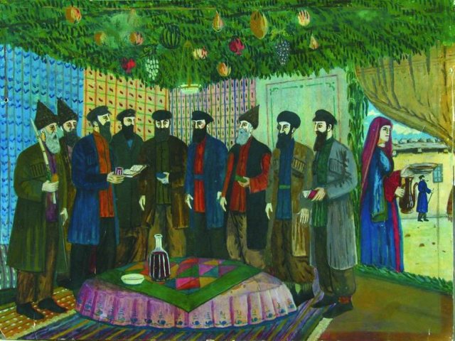 חג הסוכות בציורו של שלום קובושווילי, 1938