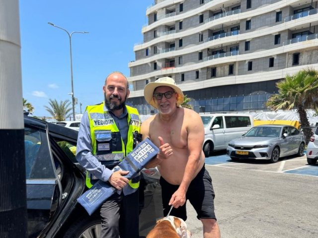 ארגון ידידים מסייע ומציל גם בעלי חיים שננעלו ברכב קרדיט תיעוד : ידידים