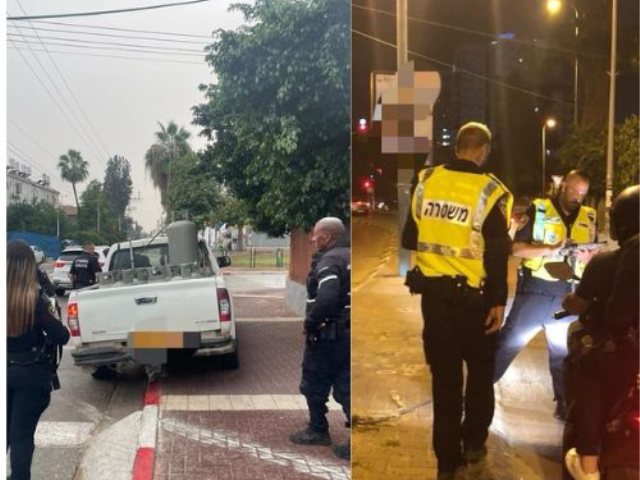 שוטרי מחוז מרכז בפעולה מחלקים דוחות תנועה ומורידים רכבים מהכבישים צילום דוברות המשטרה 