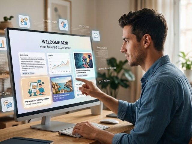 AI generated content page tailored to a specific user